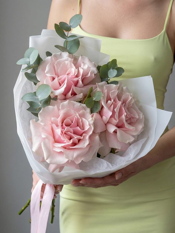 Buchet de trandafiri roz francezi „Silk”