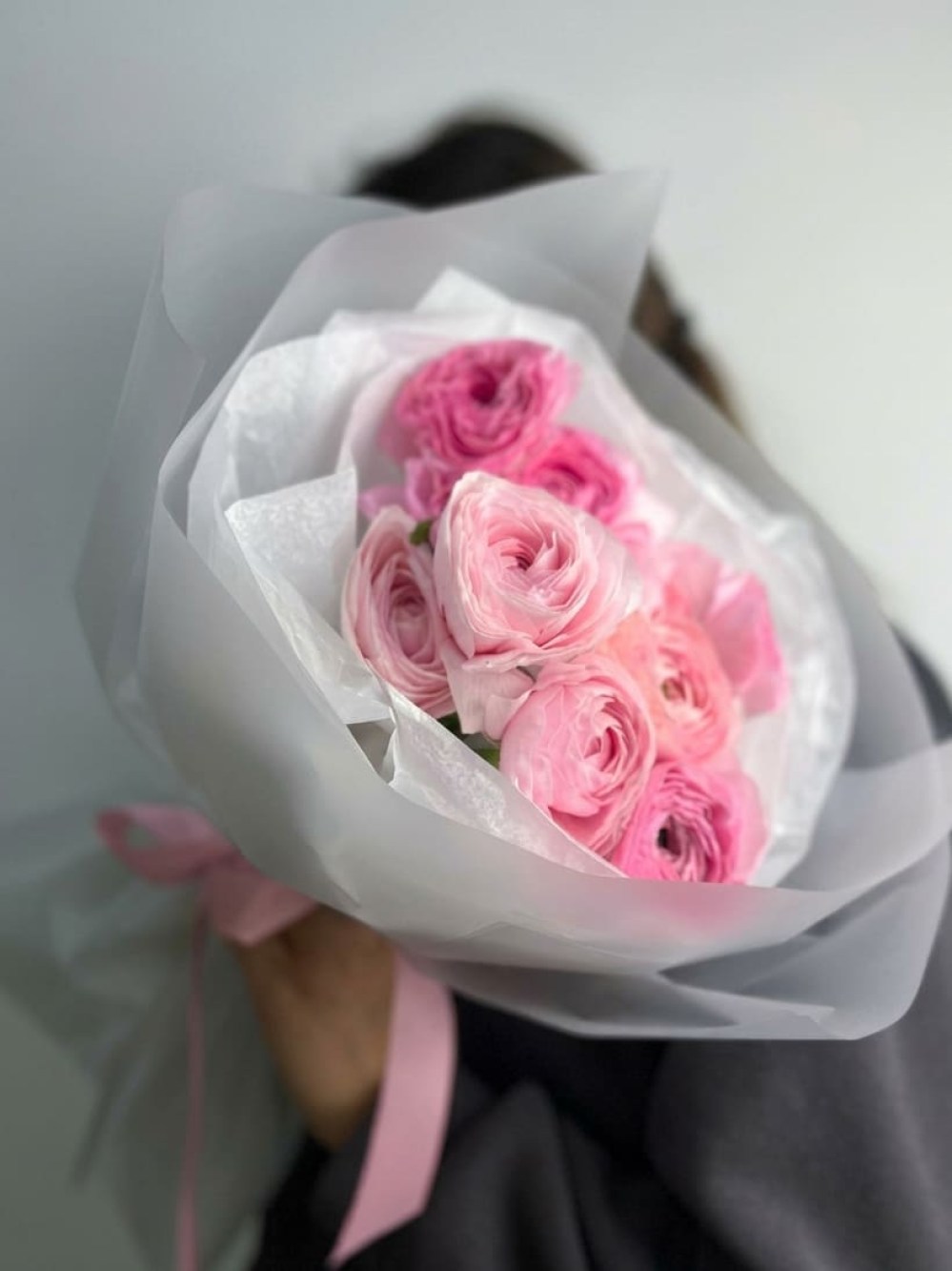 Buchet de 9 ranunculus roz