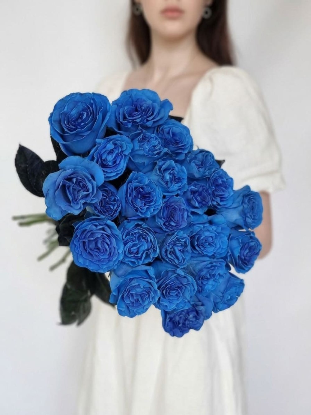 Buchet de 25 de trandafiri albastri