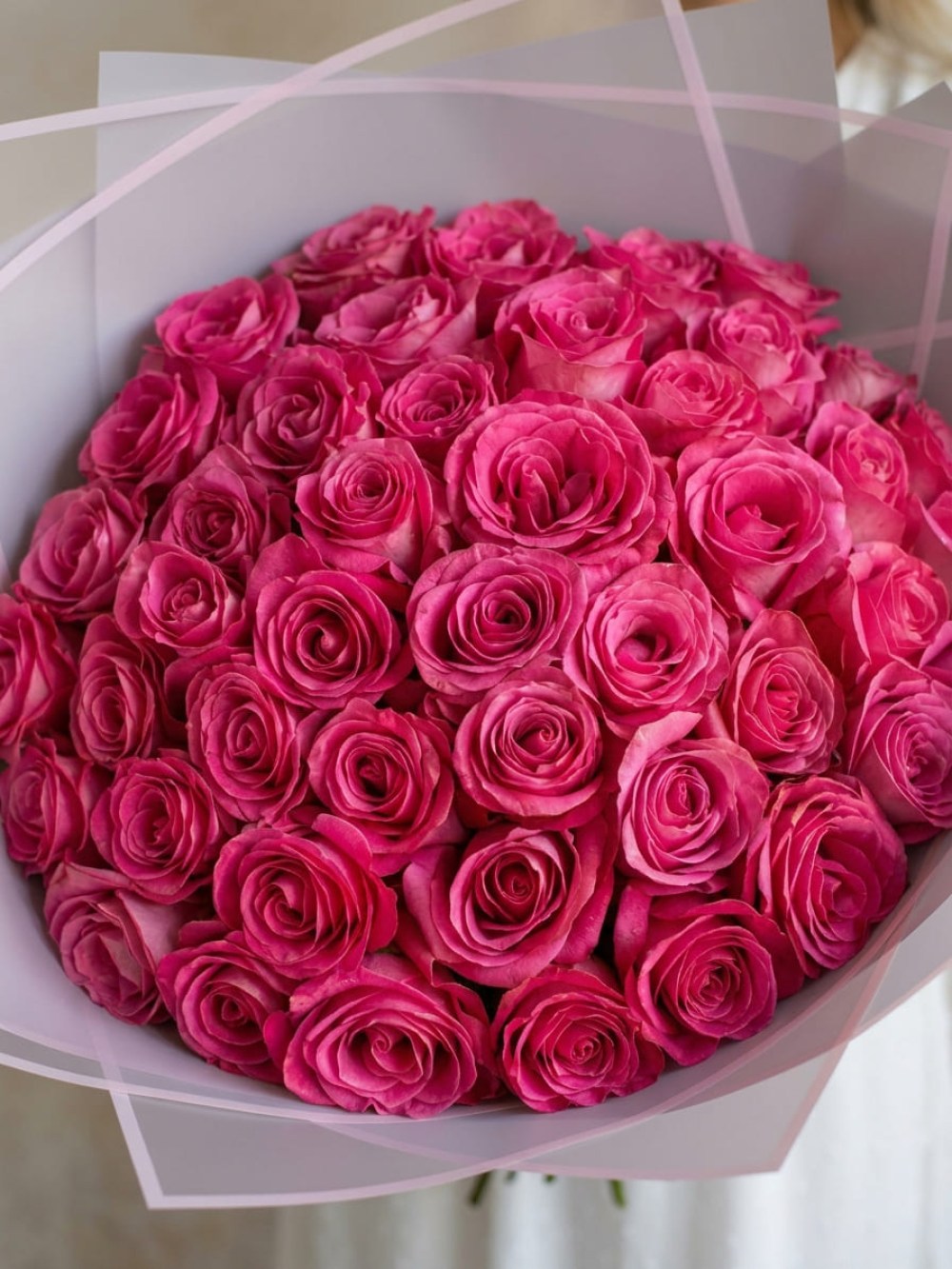 Buchet de 51 de trandafiri zmeurii premium
