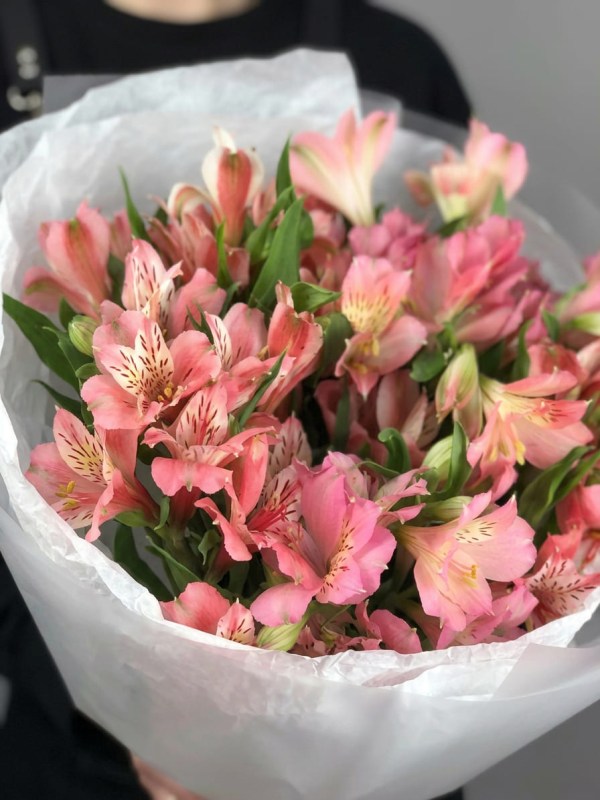 Buchet de 9 alstroemerias roșu-roz