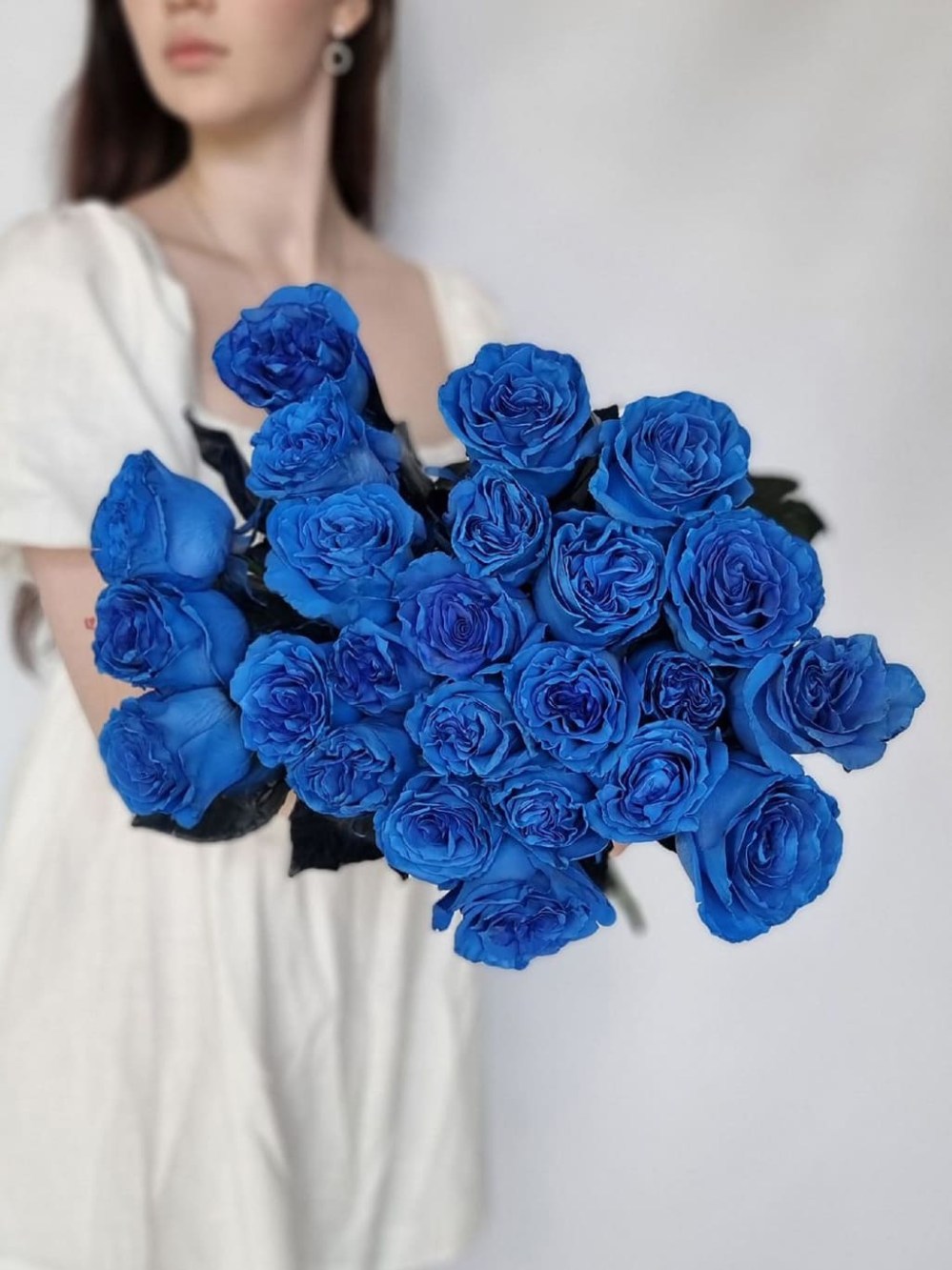 Buchet de 25 de trandafiri albastri
